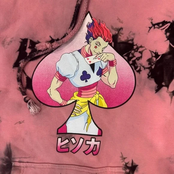 Hypland Hunter x Hunter Pink And Black Hisoka Spade Hoodie - Medium - Picture 2 of 6
